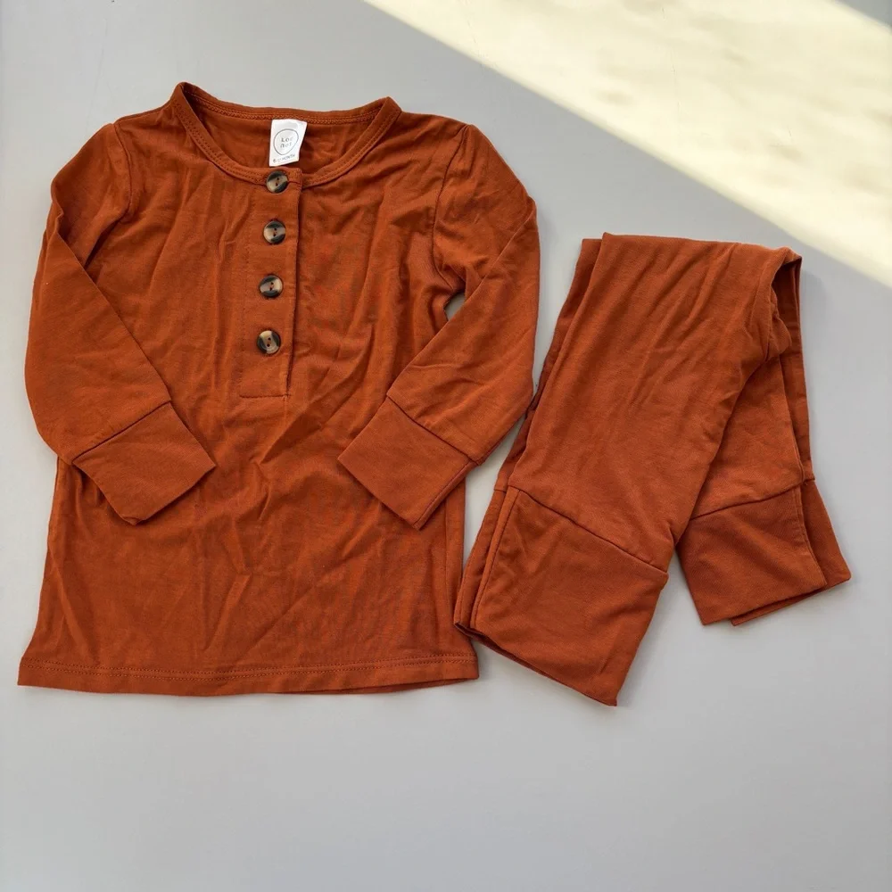 Lou Lou & Company‎ Top & Bottom Set Size 6-12M Copper Cooper Rust Burnt Orange